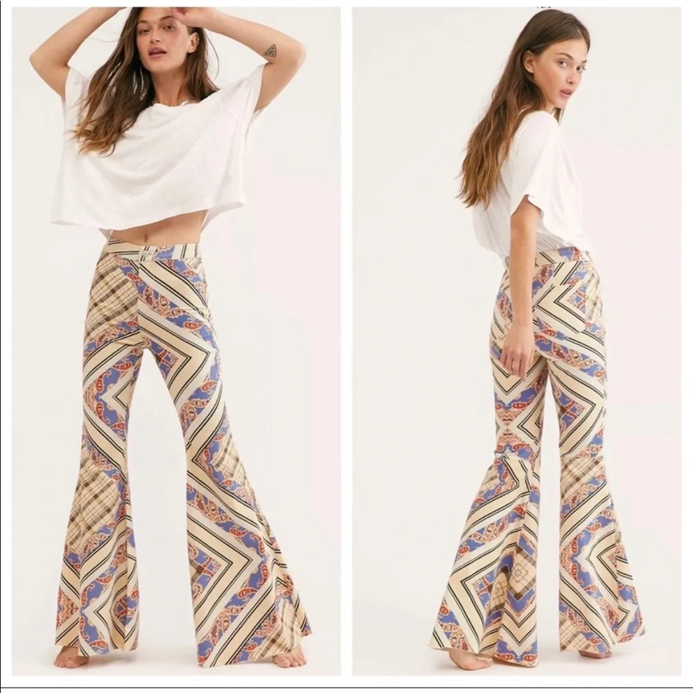 COPY - COPY - NWT free people printed flare jeans - Picture 2 of 2